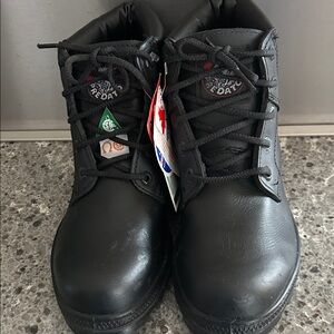 Black Steel Toe Lace-Up Work Boots